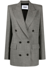 MSGM CHECKED DOUBLE-BREASTED WOOL BLAZER