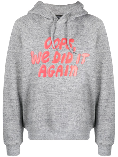 Dsquared2 Slogan-print Cotton Hoodie In Grey