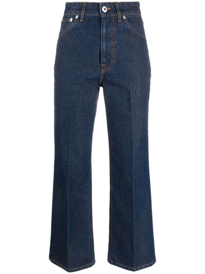 Lanvin Flared Cropped Trousers In Blue