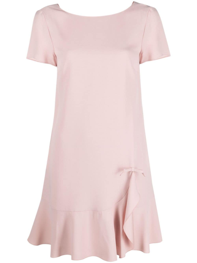 Red Valentino Bow-detail Crepe Minidress In Pink