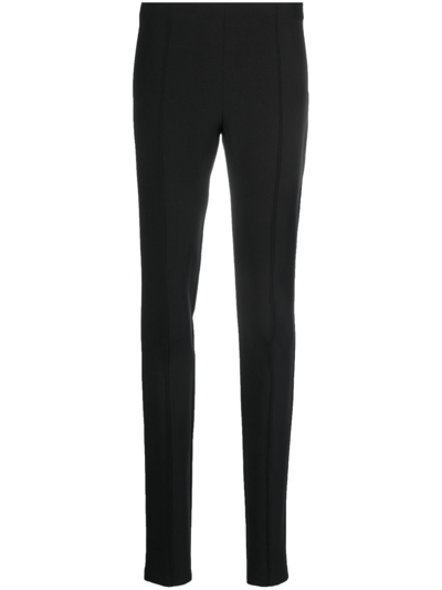 Semicouture High-waisted Slim-cut Tapered Trousers In Black