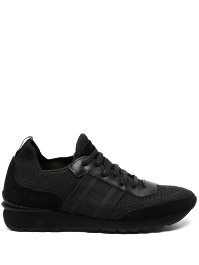 Brioni Leather Low-top Sneakers In Black