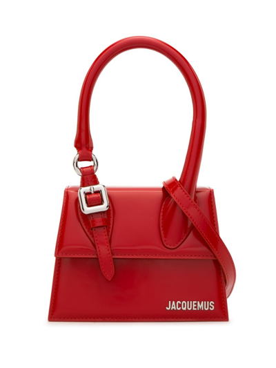 Jacquemus Le Chiquito Moyen Boucle Leather Bag In Red