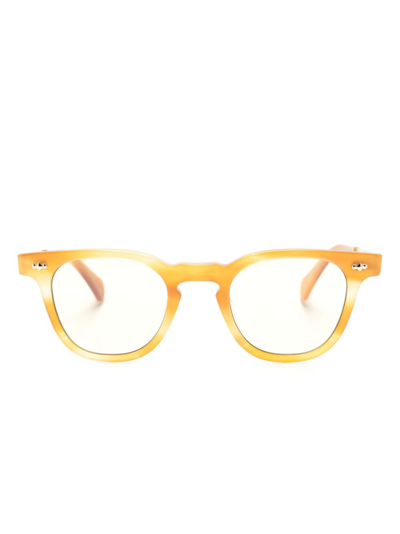 Garrett Leight Dean C Sculpted-arm Sunglasses In Yellow
