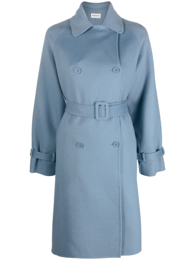 P.a.r.o.s.h Double-breasted Wool Coat In Blue