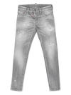 Dsquared2 Distressed Cotton Skinny Jeans In Grey