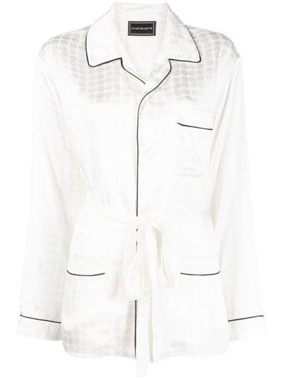 10 Corso Como Circle-motif Belted-waist Shirt In White