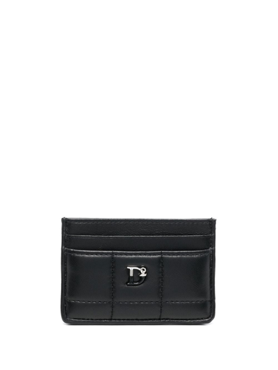 Dsquared2 Monogram-detail Quilted Cardholder In Black