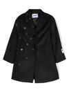 Msgm Black Coat For Girl With Stars In Black