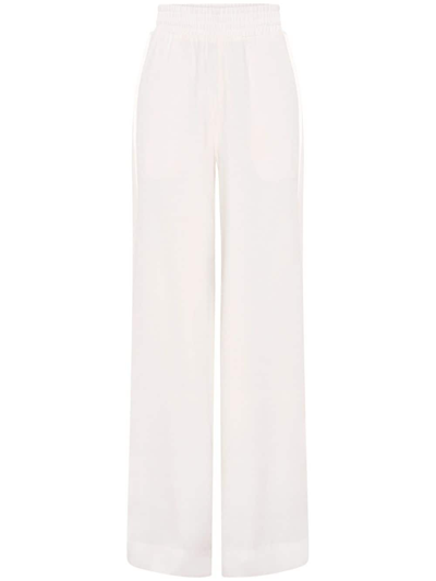 Nicholas Serrine Ruched Wide-leg Trousers In White