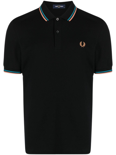 Fred Perry Laurel Wreath-embroidered Cotton Polo Shirt In Blue