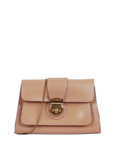 Pre-owned Fendi Trapeze-shaped Wallet-on-chain In Pink