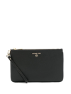 MICHAEL MICHAEL KORS JET SET GRAINED-LEATHER WRISTLET