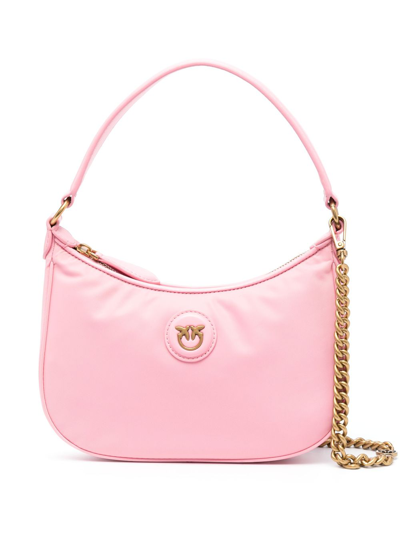 Pinko Half Moon Zipped Shoulder Bag In Pink