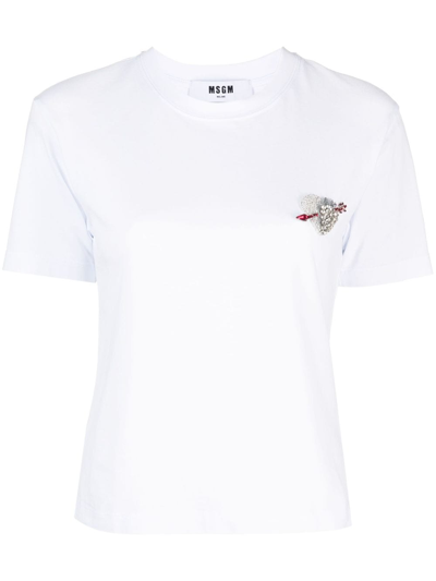 Msgm Cotton Jersey T-shirt In White