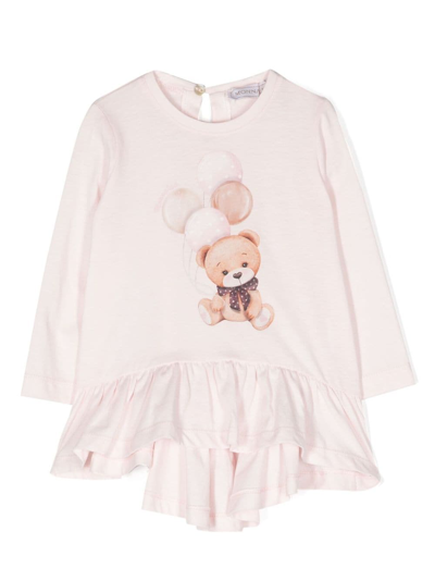 Monnalisa Babies' Graphic-print Cotton T-shirt In Pink