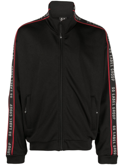 44 Label Group Logo-trim Zip-fastening Jacket In Black