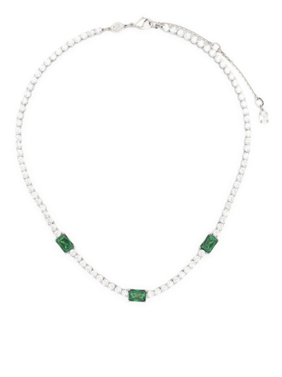 Swarovski Matrix Tennis Necklace In Silver