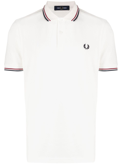 Fred Perry Logo-embroidered Cotton Polo Shirt In White