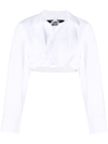 Jacquemus Bahia Courte Cropped Shirt In White