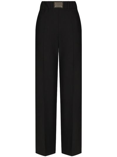 Dolce & Gabbana High-waisted Flared Trousers In Black