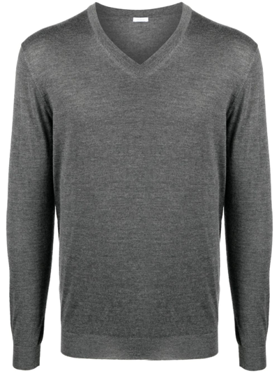 Malo V-neck Cashmere-silk Jumper In Grey