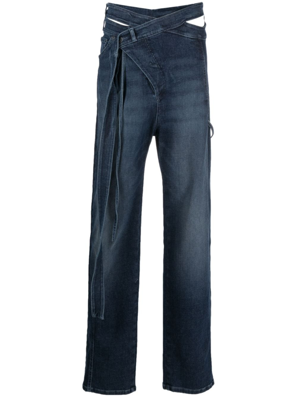 Ottolinger SSENSE Exclusive Blue Signature Wrap Jeans