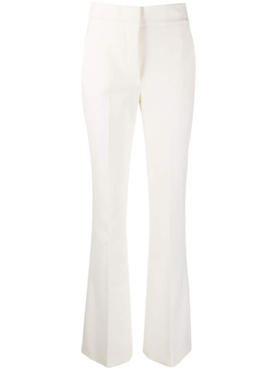 Genny High-waisted Flared Trousers In White