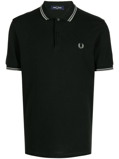 Fred Perry Contrast-trim Cotton Polo Shirt In Black