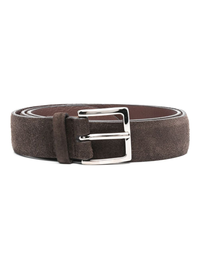 Orciani Buckle-fastening Suede Belt In Brown