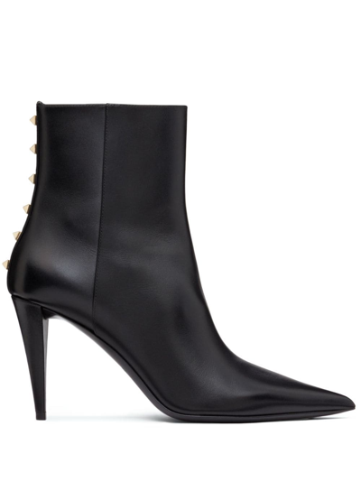 VALENTINO GARAVANI ROCKSTUD 90MM LEATHER ANKLE BOOTS