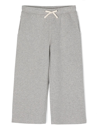 Bonpoint Kids' Mélange-effect Wide-leg Trousers In Grey