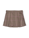 Bonpoint Brown Tutti Check Print Pleated Skirt In Brown
