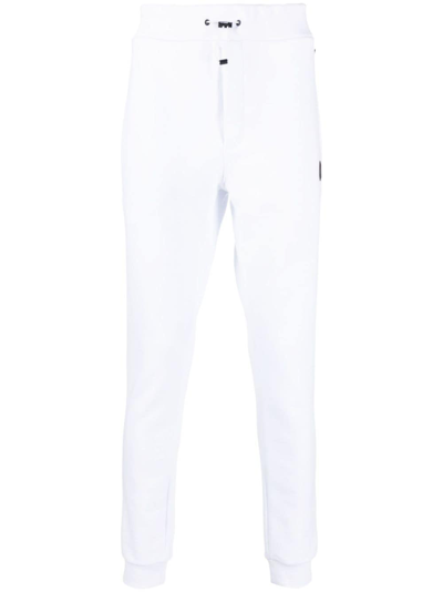 Plein Sport Logo标牌棉运动裤 In White