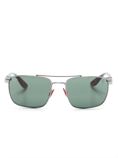Ray Ban Scuderia Ferrari Square-frame Sunglasses In Black