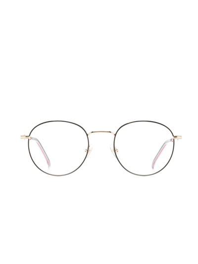 Carrera Polished Round-frame Glasses In Metallic