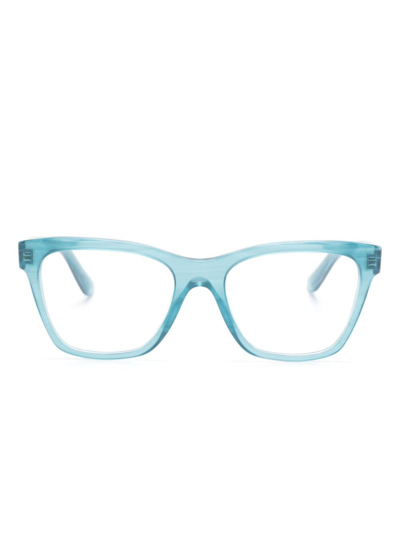 Dolce & Gabbana Logo-lettering Square-frame Glasses In Blue