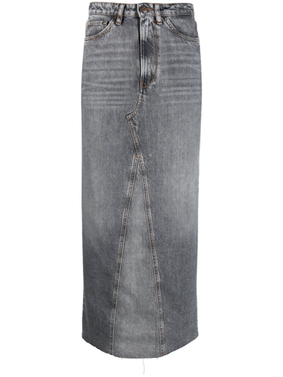 3x1 Charlotte Denim Maxi Skirt In Grey