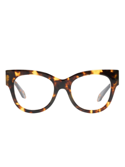 Giorgio Armani Tortoiseshell Round-frame Glasses In Brown