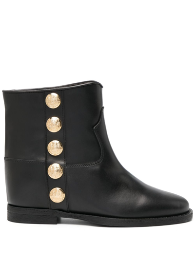 Via Roma 15 3194 Ankle Leather Boots In Black