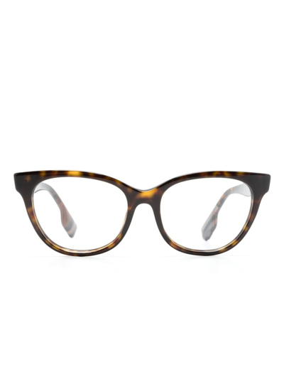Burberry Eyewear Tortoiseshell Cat-eye Glasses In Black
