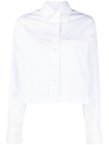 CLOSED SPREAD-COLLAR CROPPED SHIRT