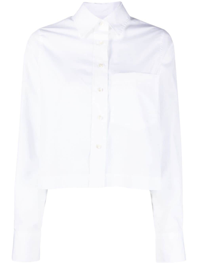 Closed Cropped Shirt In White