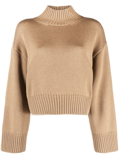 Fabiana Filippi Mock-neck Wool Jumper In Neutrals