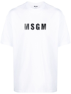 Msgm Logo-print Cotton T-shirt Clothing In White
