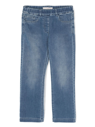 Monnalisa Kids' Mid-wash Straight-leg Jeans In Blue