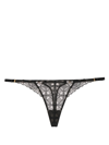 BORDELLE LACE-EMBROIDERED SEMI-SHEER THONG