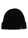 ASPESI LOGO-PATCH RIBBED BEANIE