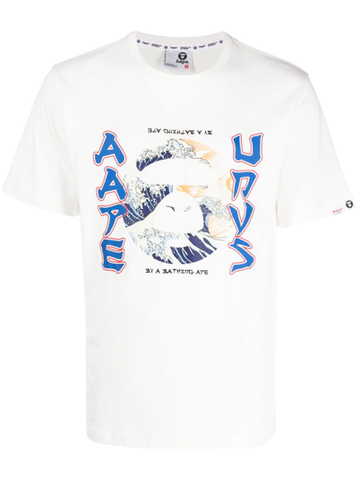Aape By A Bathing Ape Logo-print Cotton T-shirt In White