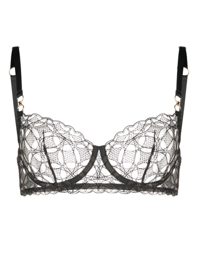 Bordelle Alta Embroidered Balconette Bra In Black